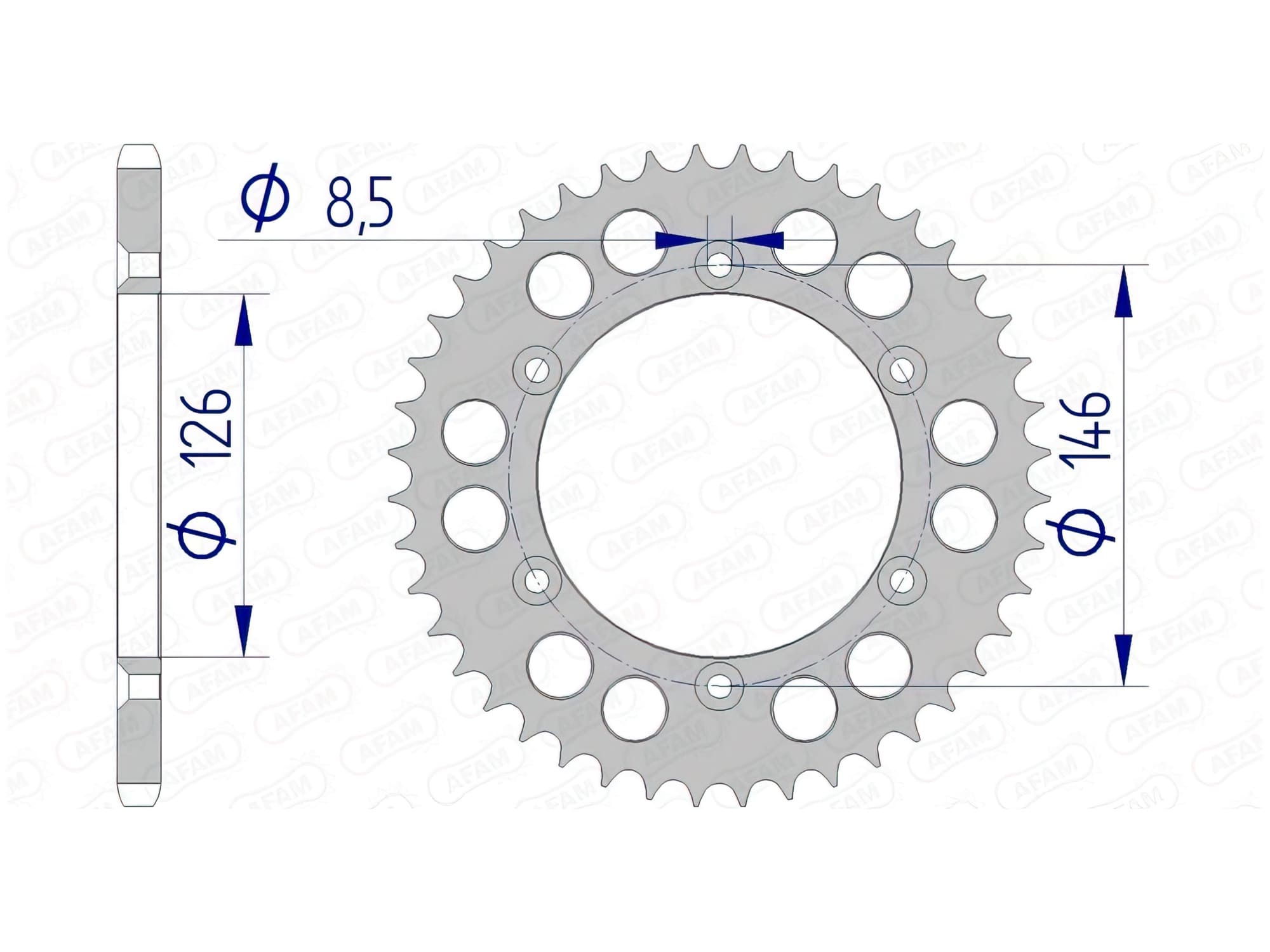 1074537005 Corona Afam alluminio Z45 Suzuki RM-Z 250 / 450