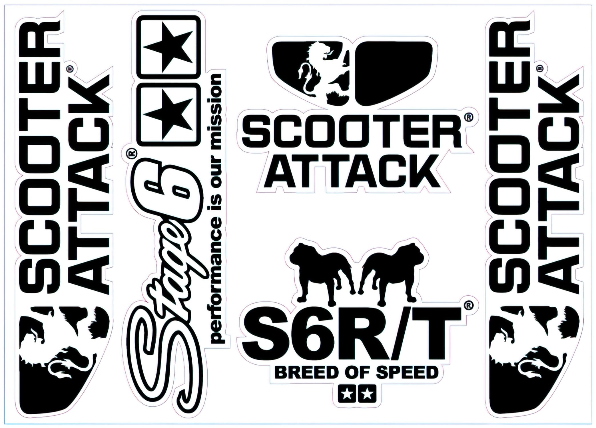 STICK-SA-FREE Scooter-Attack stickers 140x100mm