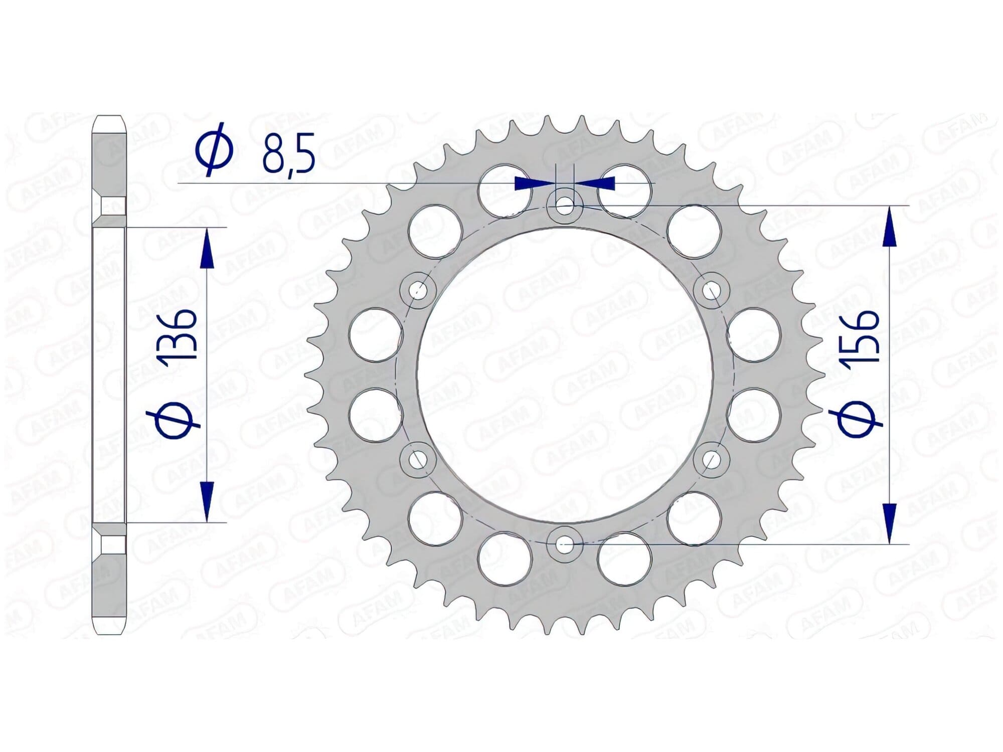 1074539008 Corona Afam alluminio Z46 GasGas / Husqvarna