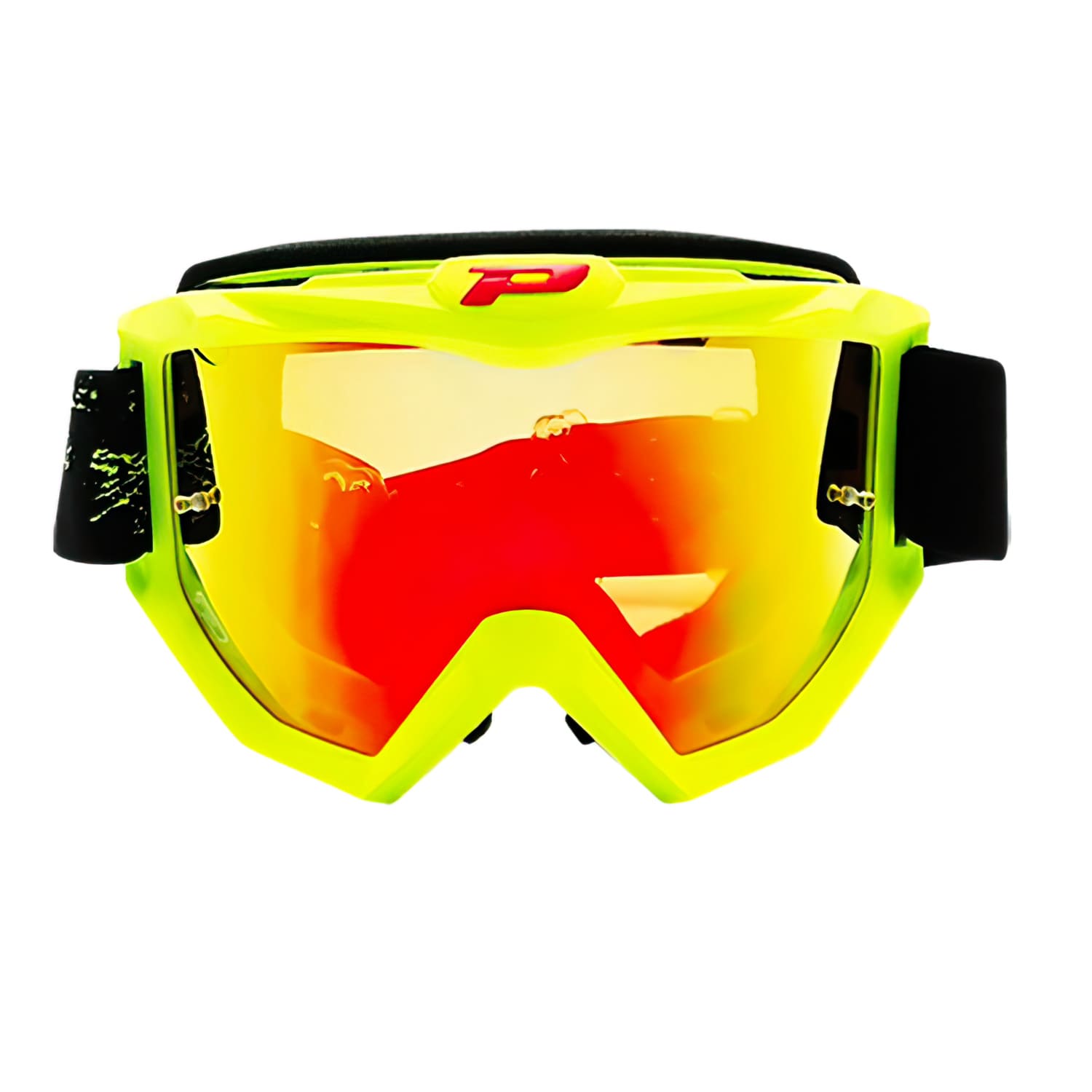 PG3204-489882 Maschera cross ProGrip 3204 FL vetro specchiato giallo fluo