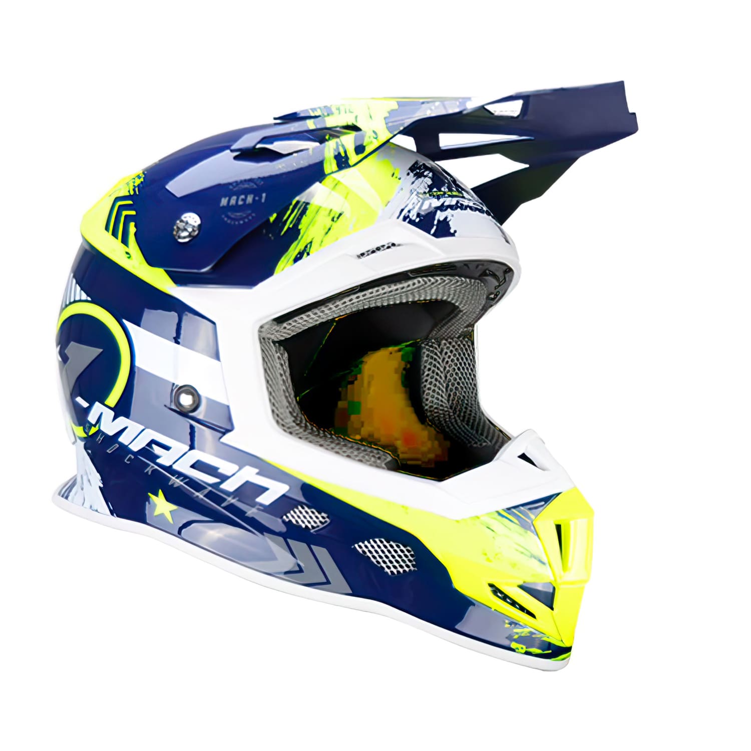 CGN505935 Casco Cross Trendy T-902 Mach1 blu / giallo XXL