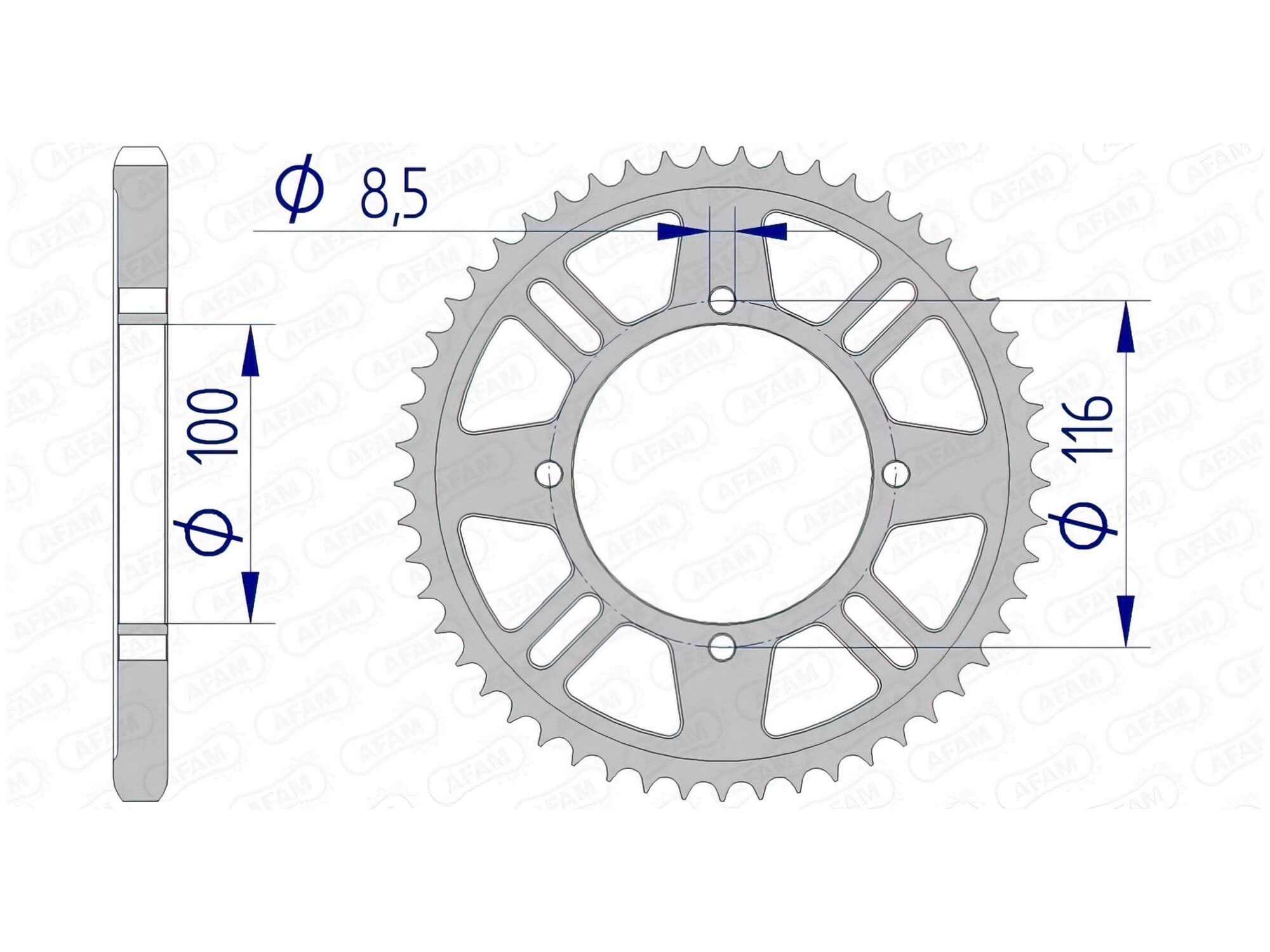 1074597001 Corona Afam 420 alluminio 50 detns KX 80 / 85