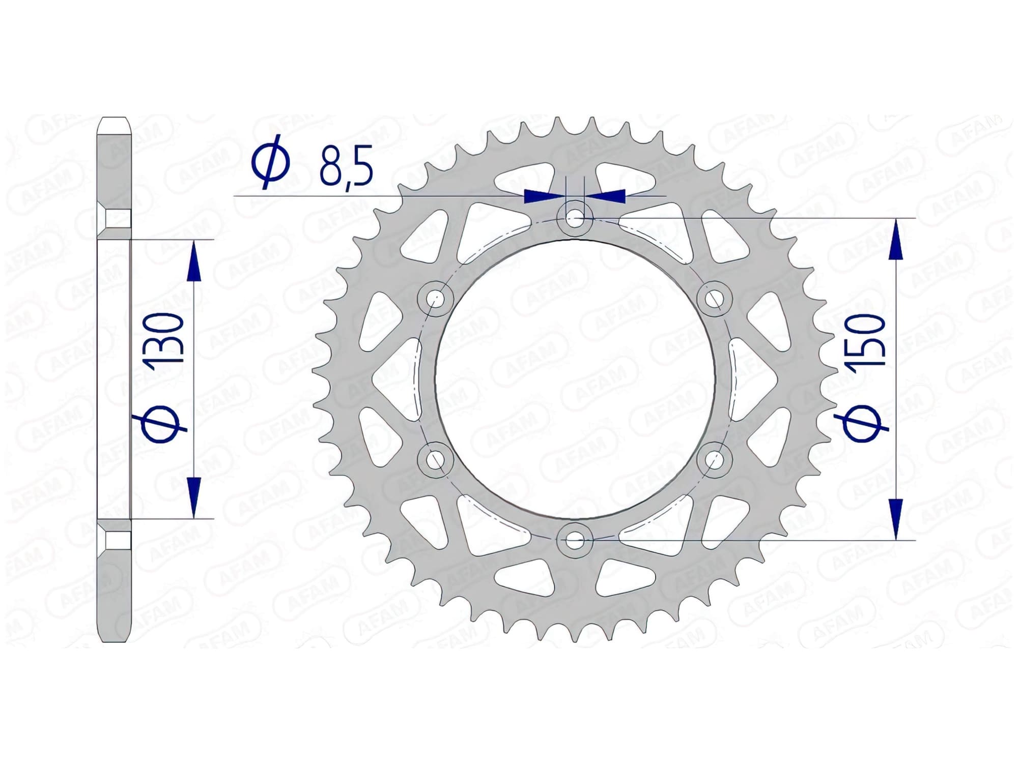 1074471006 Corona Afam alluminio Z52 Yamaha YZ / YZF