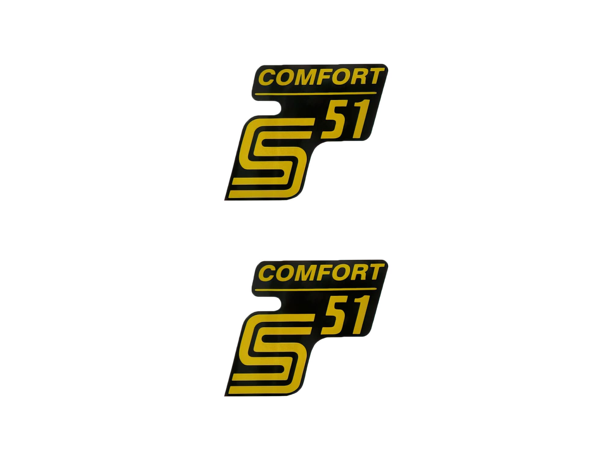 MOF-42007 Sticker S51 Comfort black-yellow 2 pcs. Simson S51