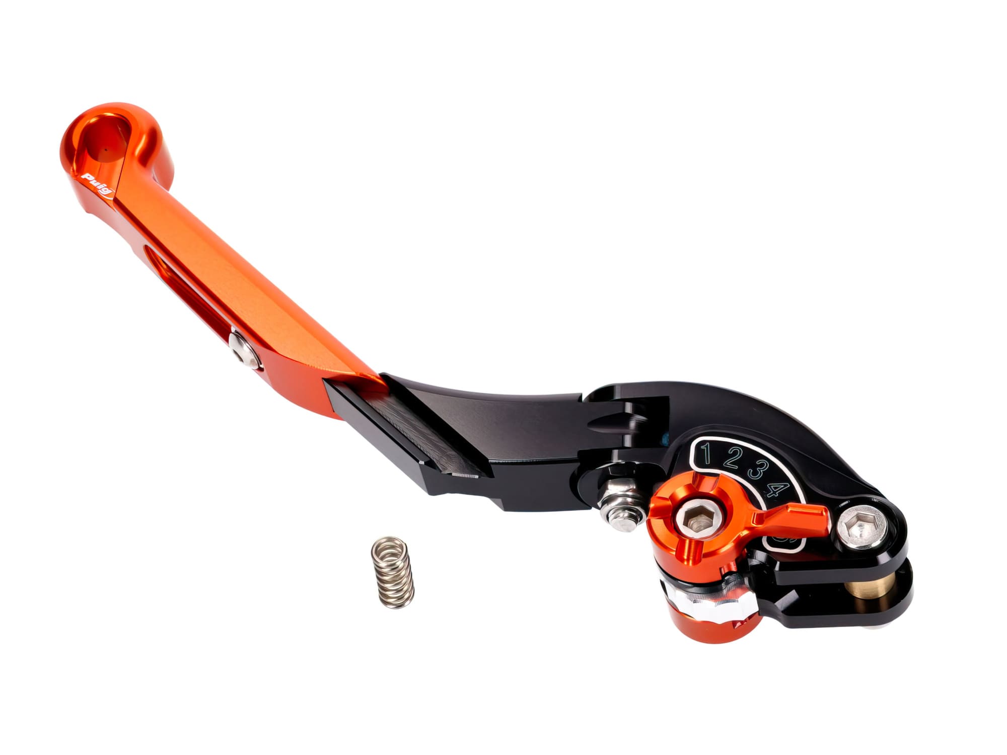 PUI29-TNT Puig 2.0 Adjustable Folding Extendable Rear Brake/Clutch Lever Orange/Black