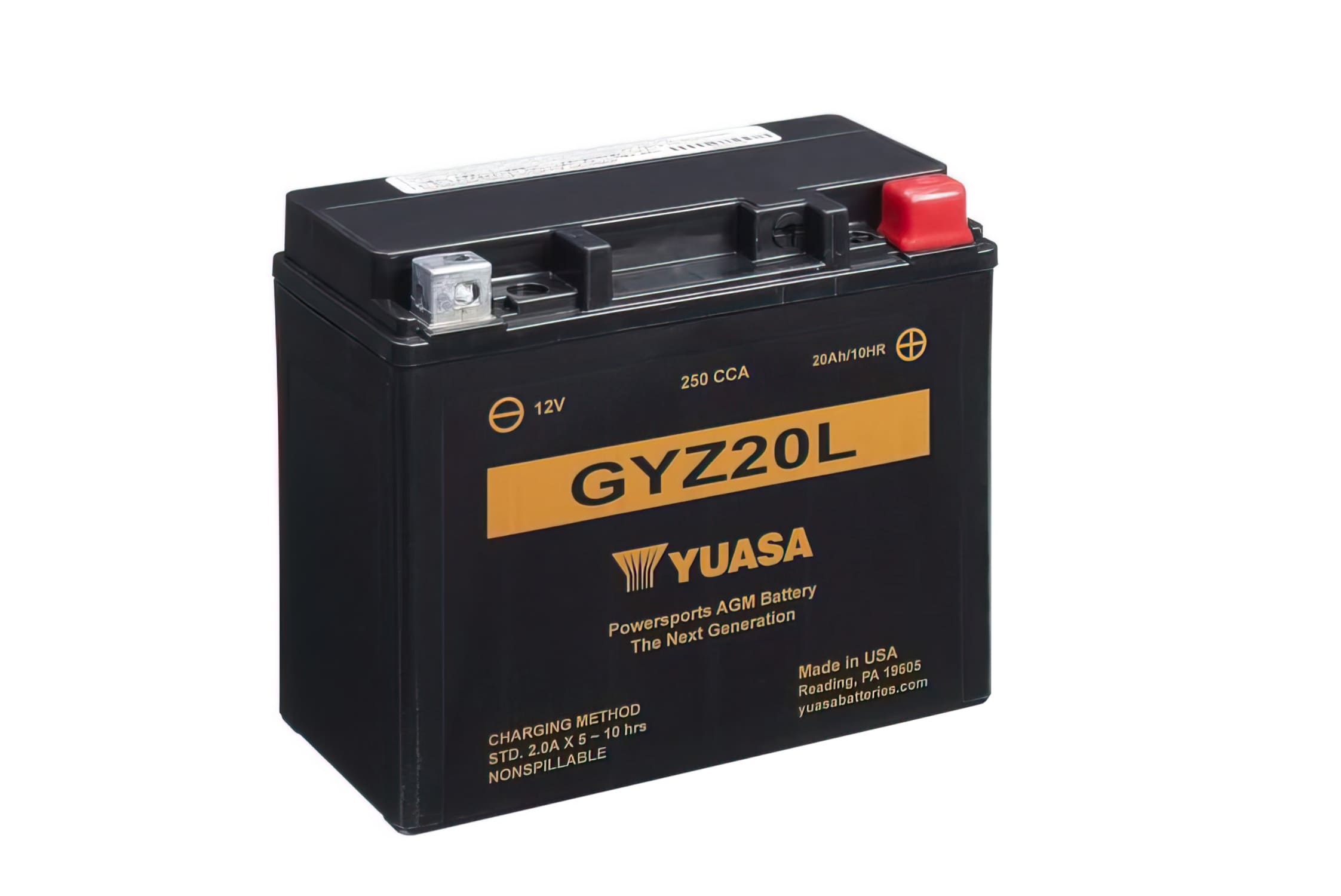 YUA36271 Yuasa GYZ20L WET MF Gel Maintenance Free Battery - Ready to Install