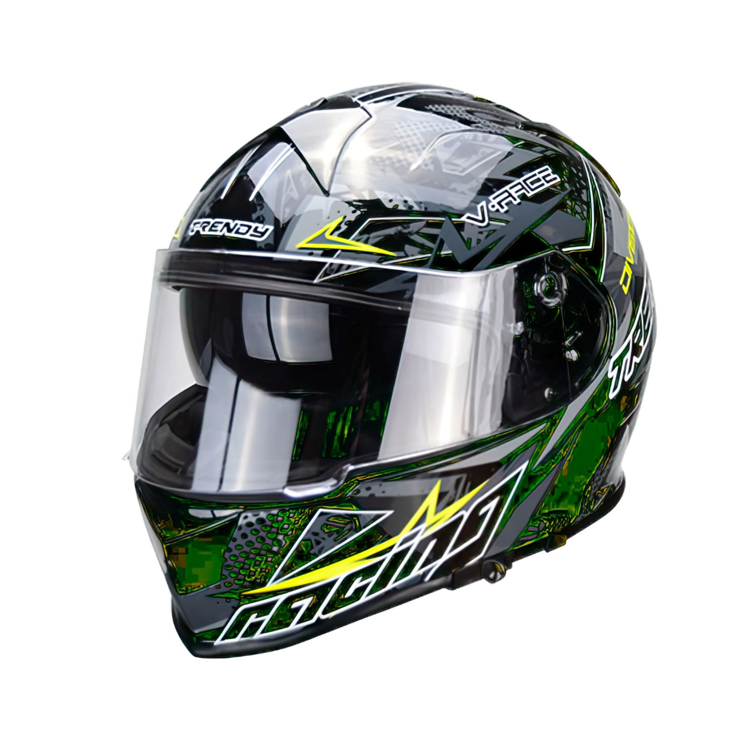 CGN505820 Full Face Helmet Double Visor Trendy T-602 Skiddy Black / Yellow Gloss XXL