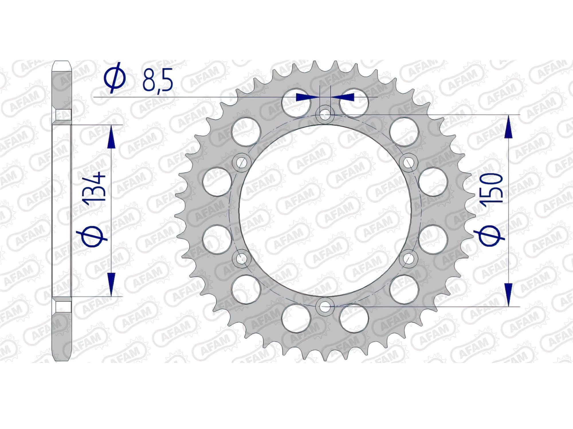 1074602005 Corona Afam alluminio autopulente Z42 Kawasaki KX / KXF