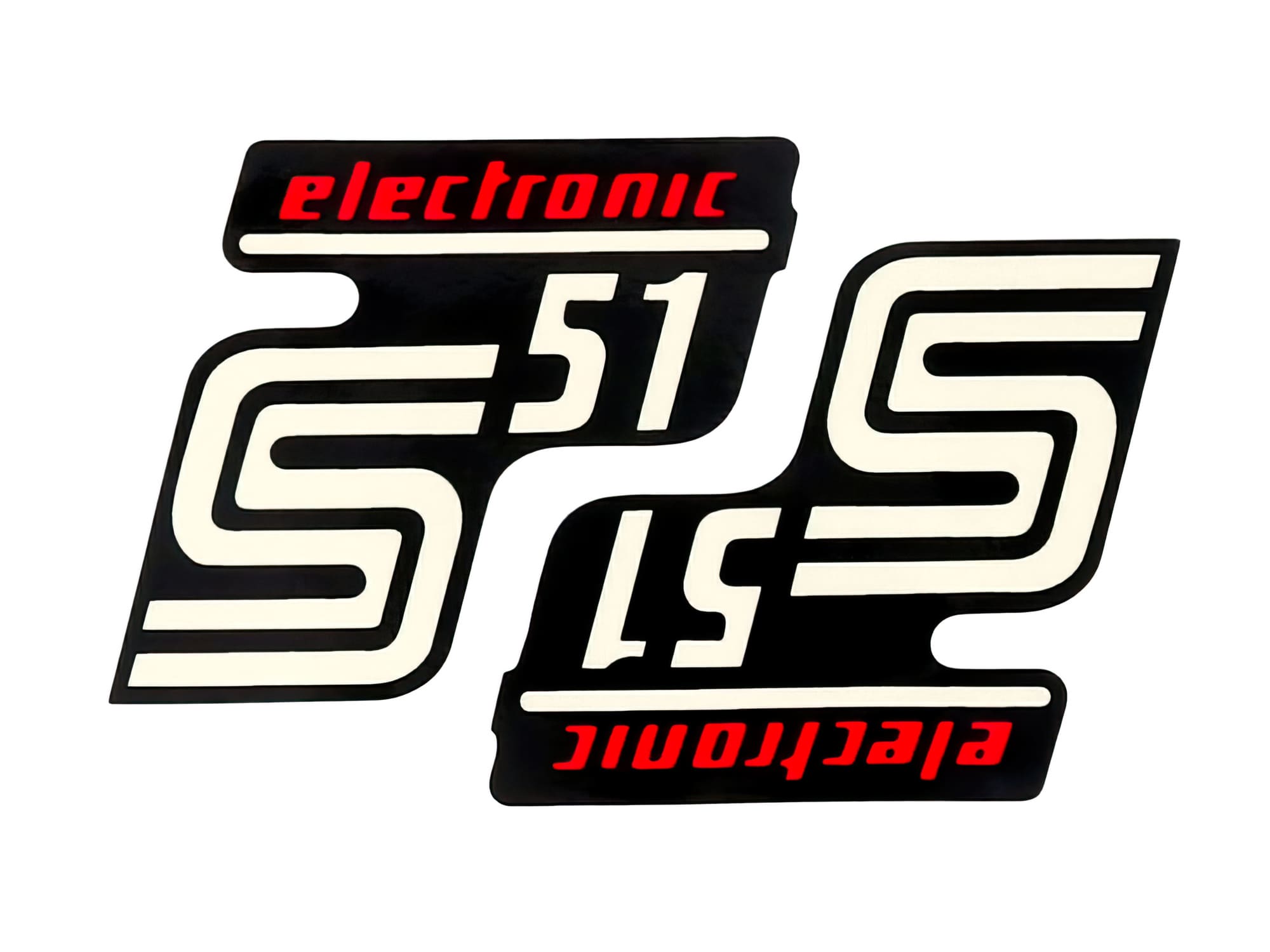 MOF-42003 Sticker S51 Elektronik black-red 2 pcs. Simson S51