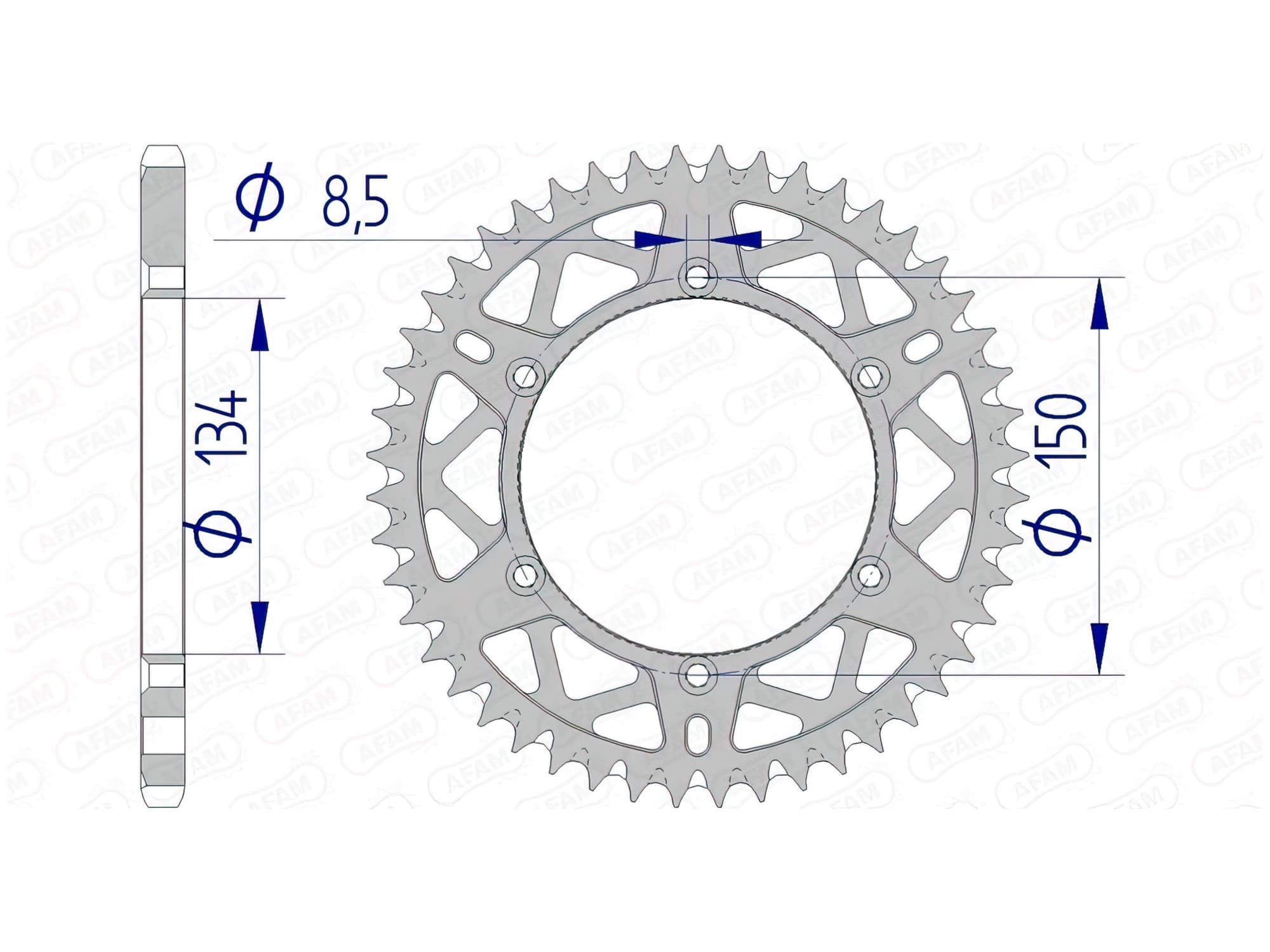 1074600003 Corona Afam alluminio Z49 Kawasaki KX / KXF