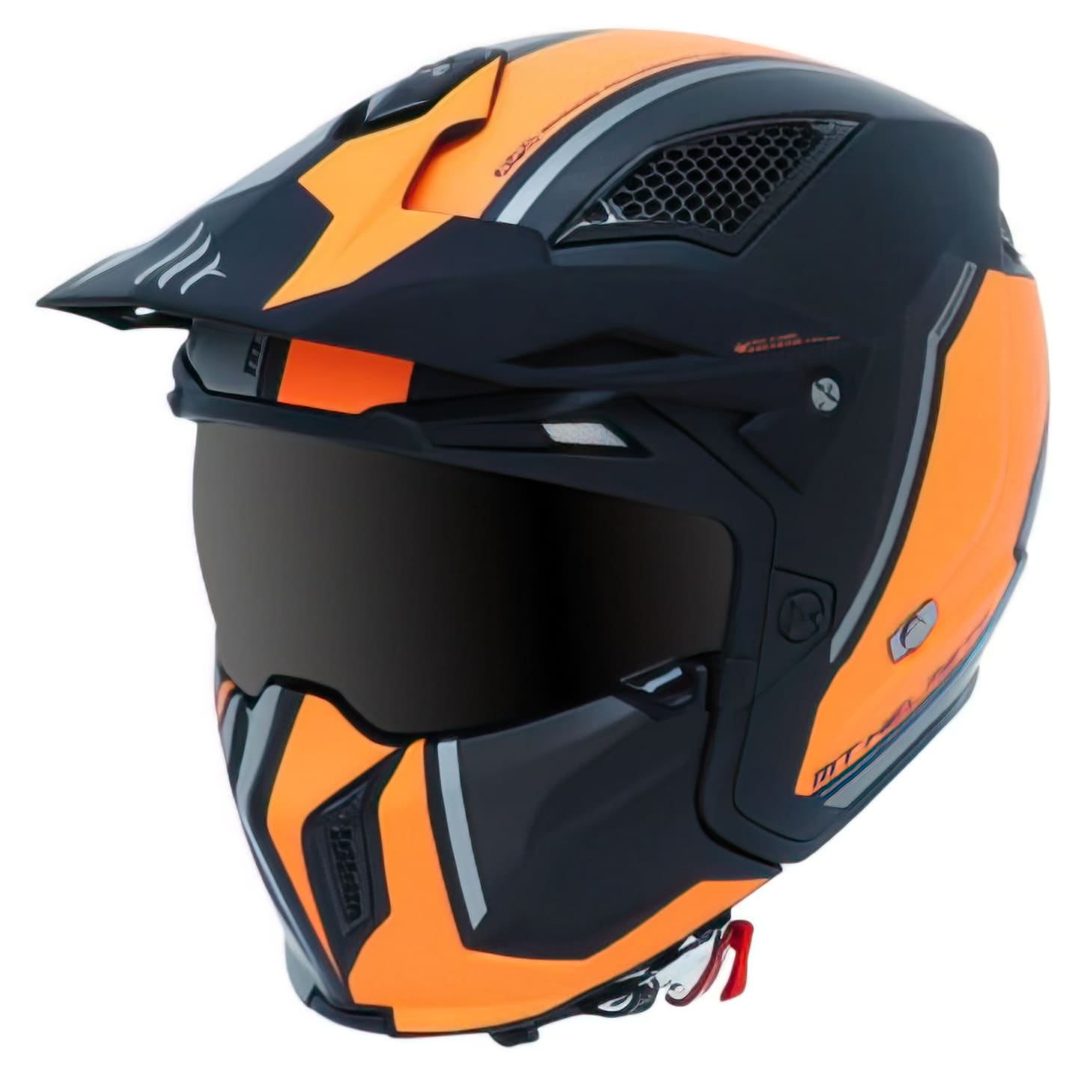 SF-163110 MT Streetfighter SV Twin Trial Helmet Black / Orange Fluorescent Matt XXL