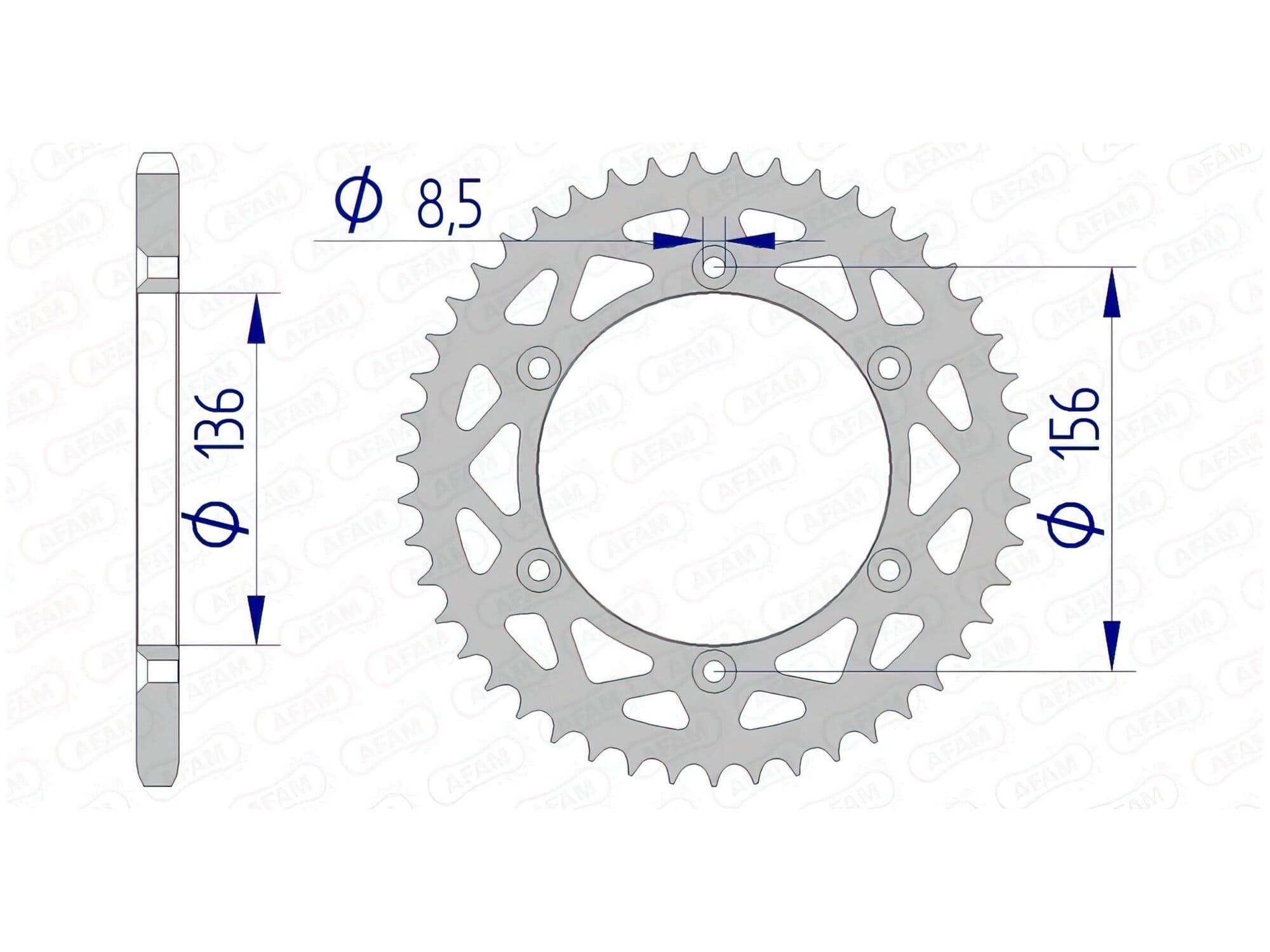 1074539010 Corona Afam alluminio Z48 GasGas / Husqvarna