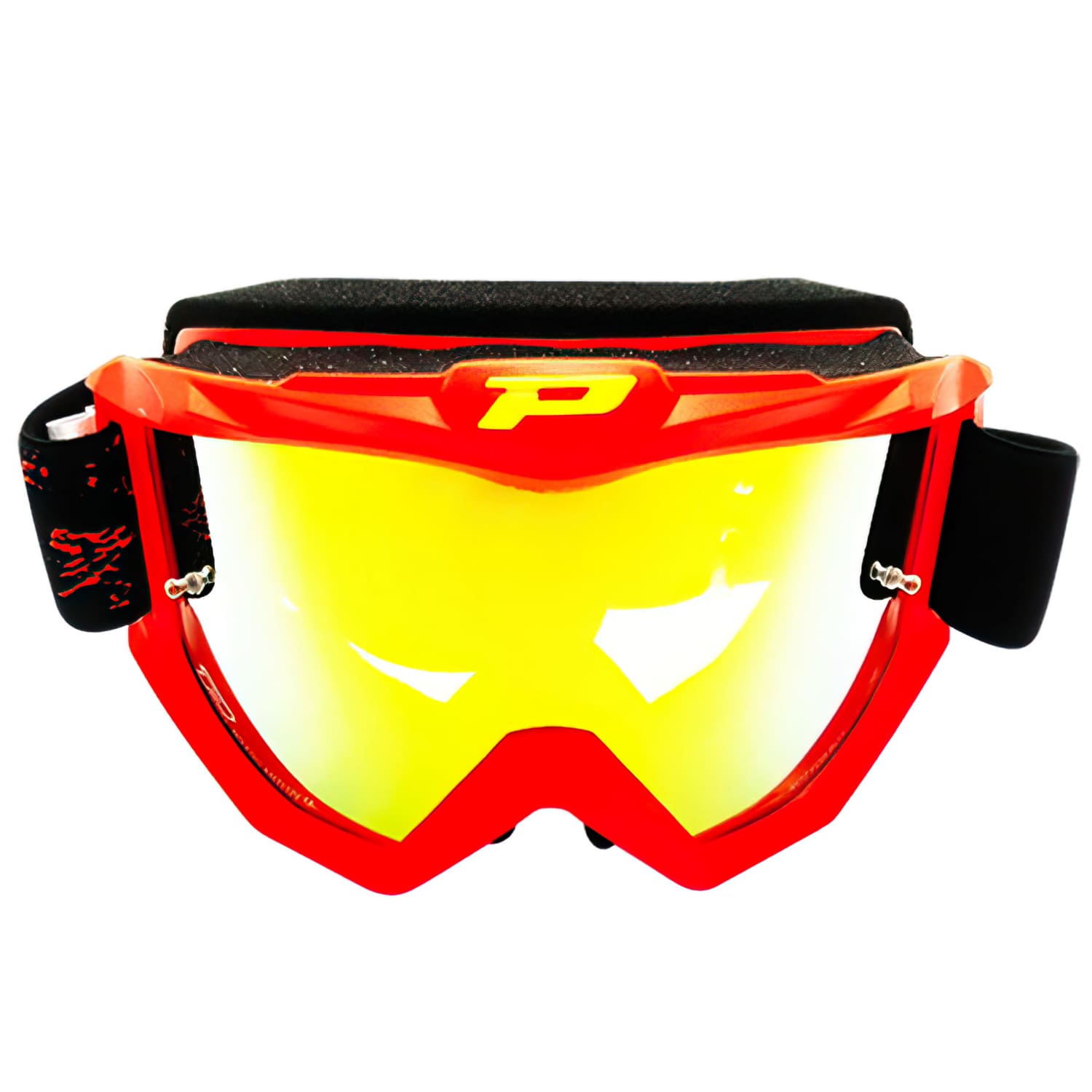 PG3204-489881 Maschera cross ProGrip 3204 FL vetro specchiato rosso fluo