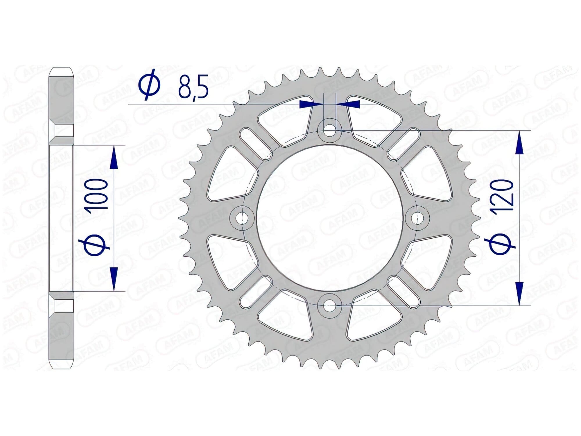 1074533008 Corona Afam 428 alluminio Z53 RM / YZ 85