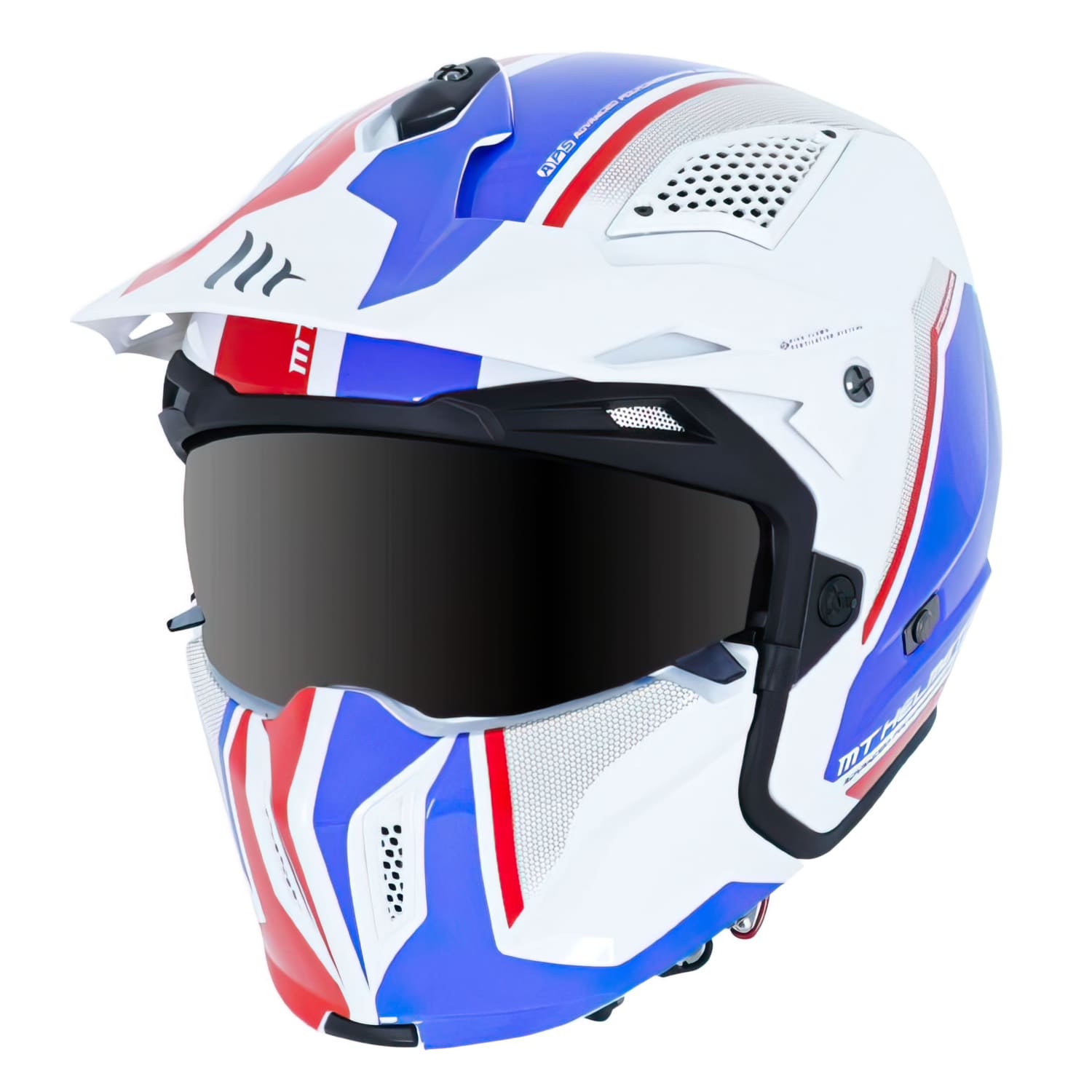 SF-162645 MT Streetfighter SV Twin Trial Helmet White / Blue / Red Gloss XXL