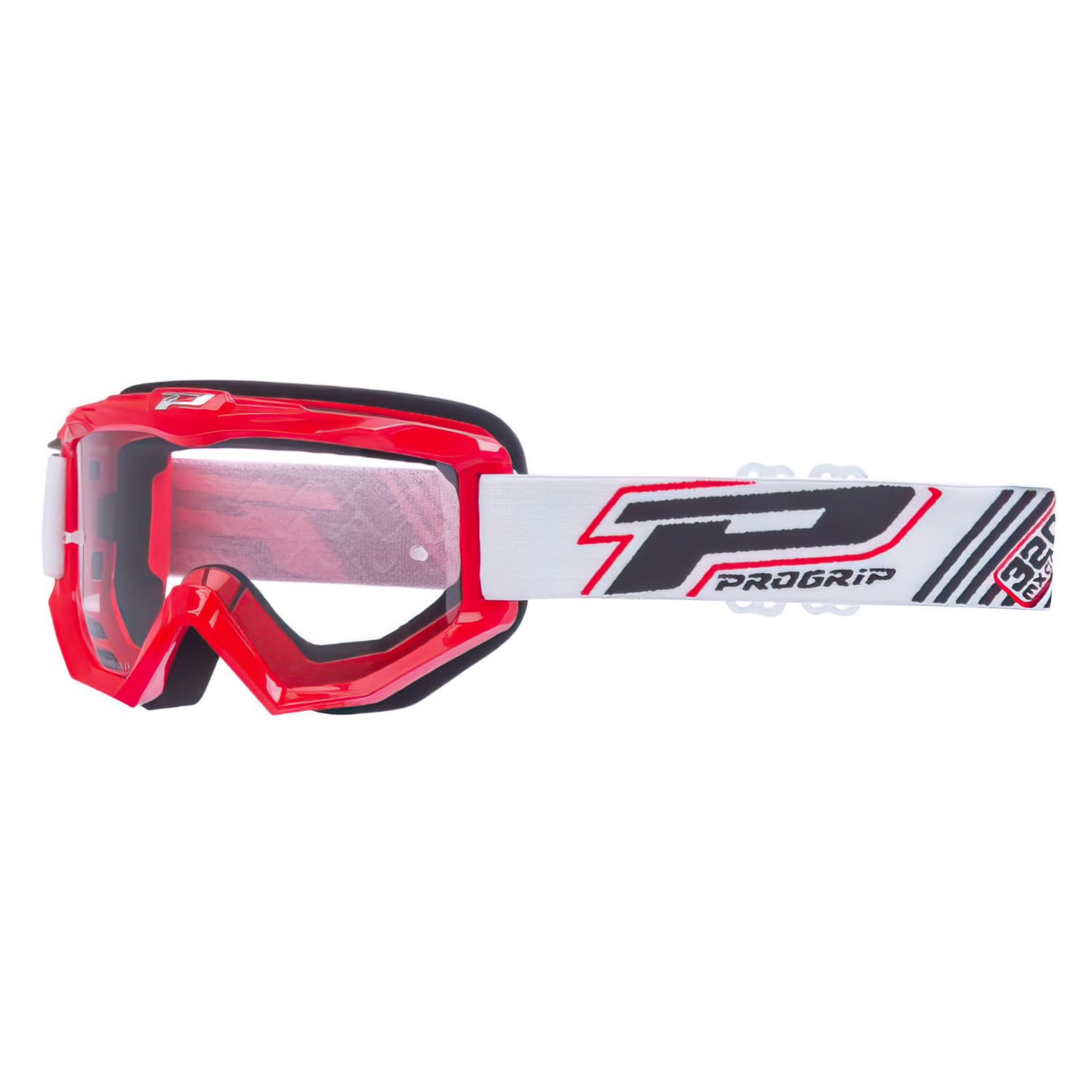 PG3201-30053 Maschera cross ProGrip 3201 trasparente rosso