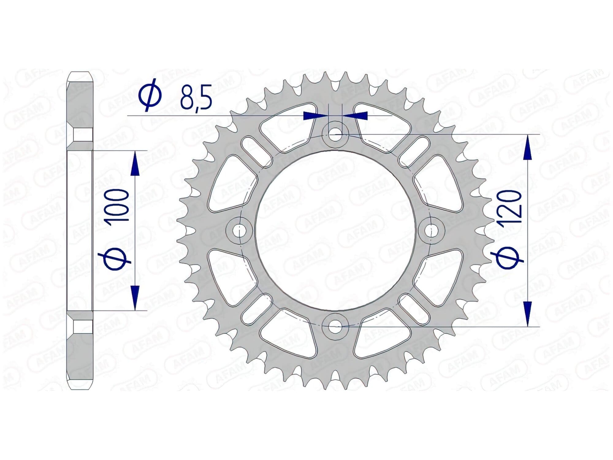 1074532005 Afam 428 self-cleaning aluminum crown Z51 RM / YZ 85