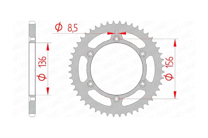 1074495004 Crown Afam steel Z46 Beta / Husqvarna / Sherco