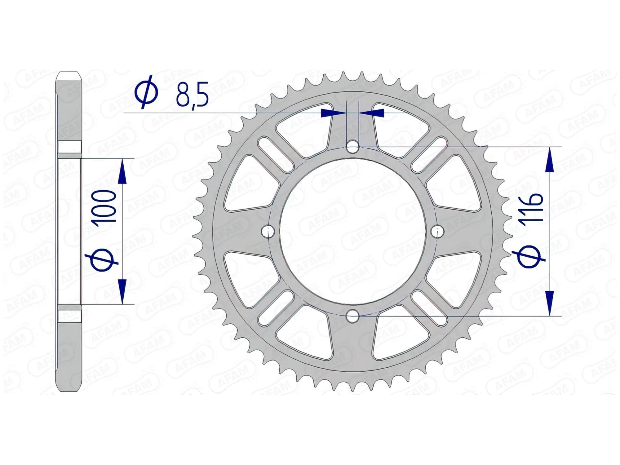 1074597004 Corona Afam 428 alluminio Z55 KX 80 / 85