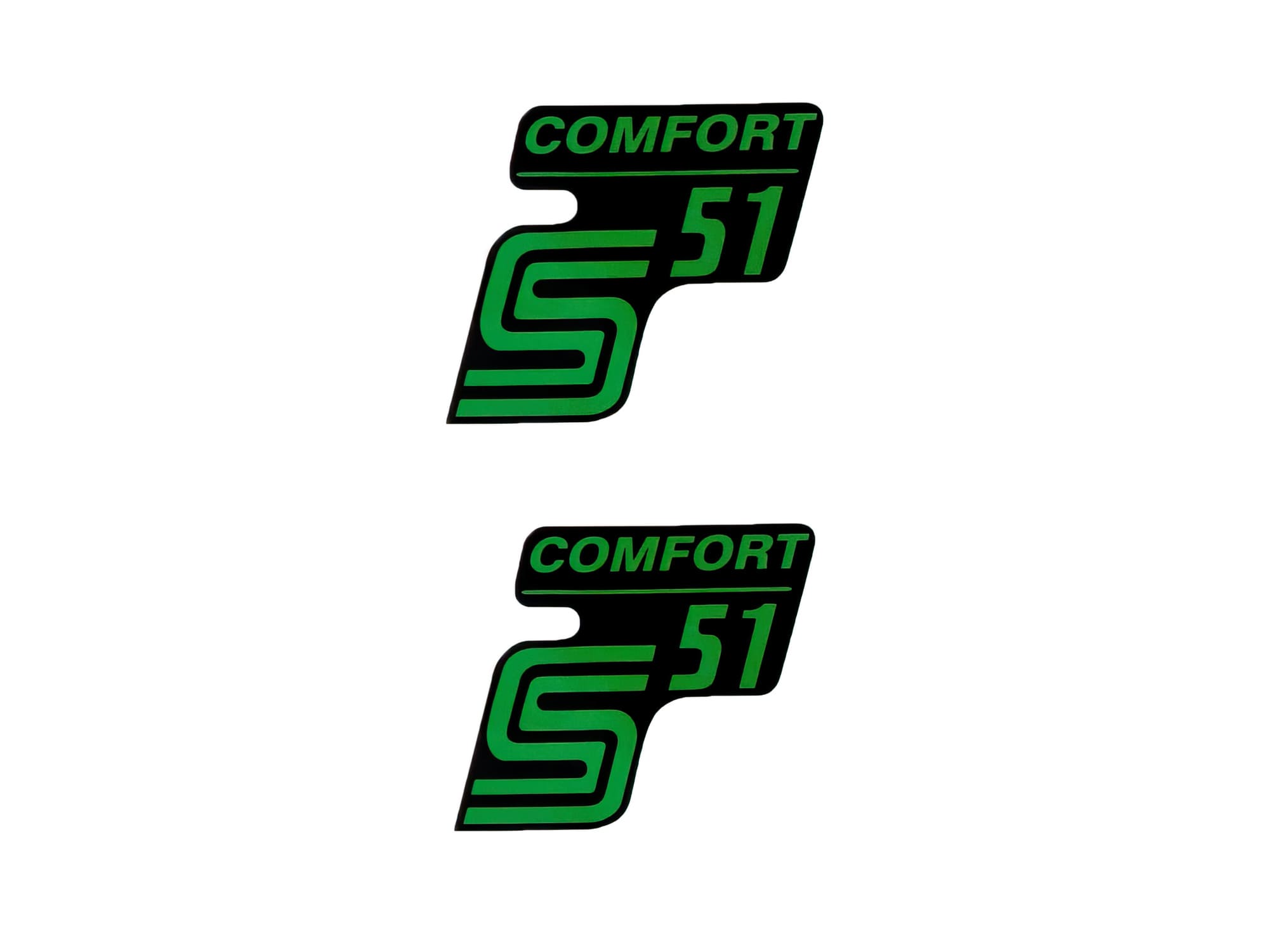 MOF-42008 S51 Comfort sticker black-green 2 pcs. Simson S51