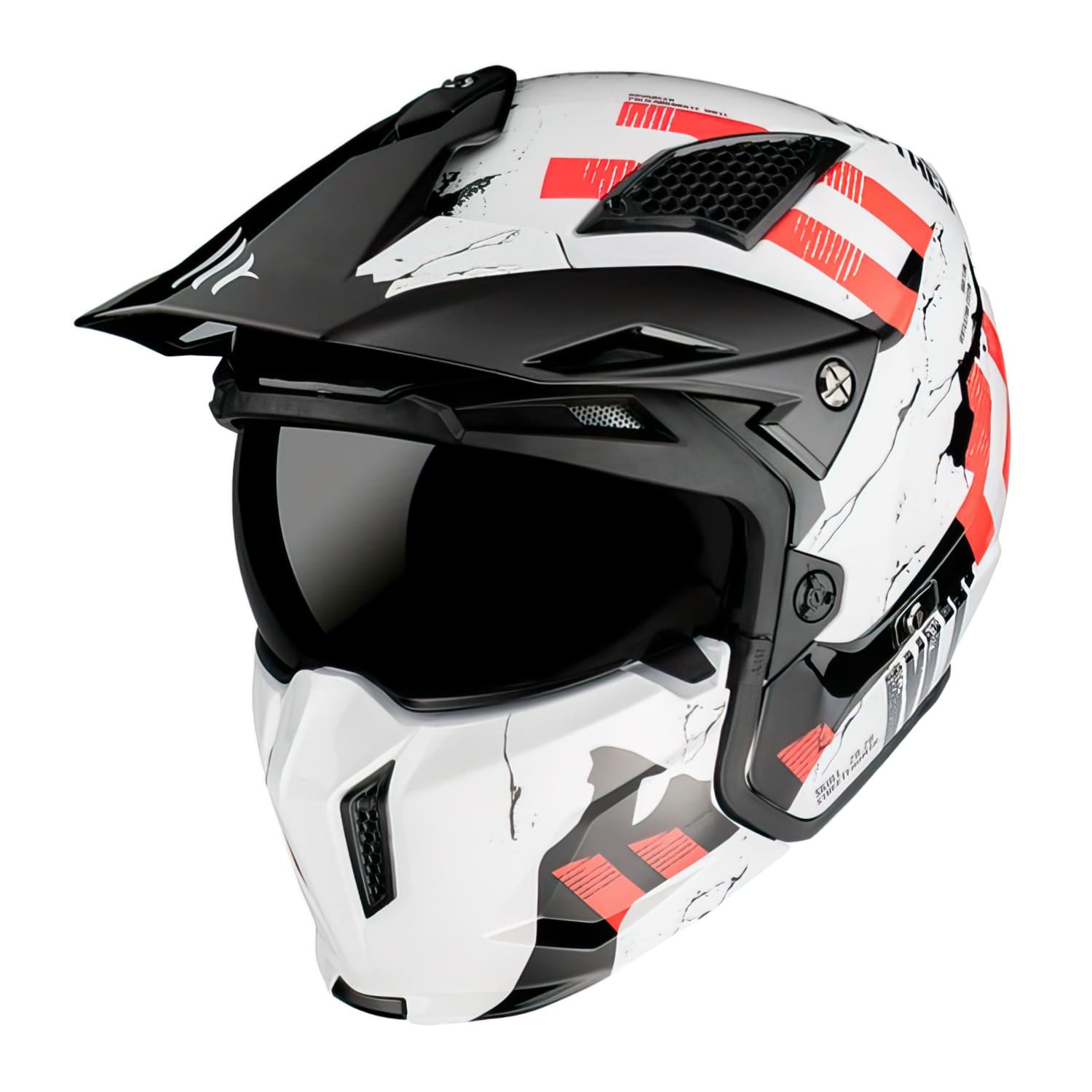 SF-178218 MT Streetfighter SV Skull Trial Helmet Pearl White Gloss XXL