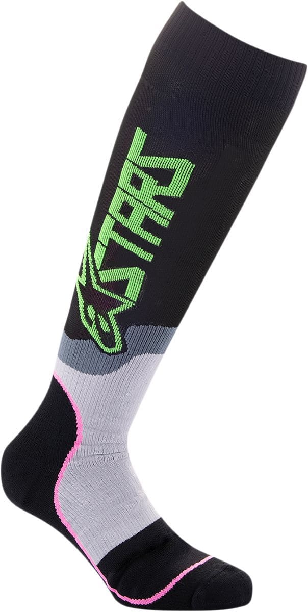 ALP34310654 Calze MX Alpinestars MX Plus 2 nero / verde / rosa L