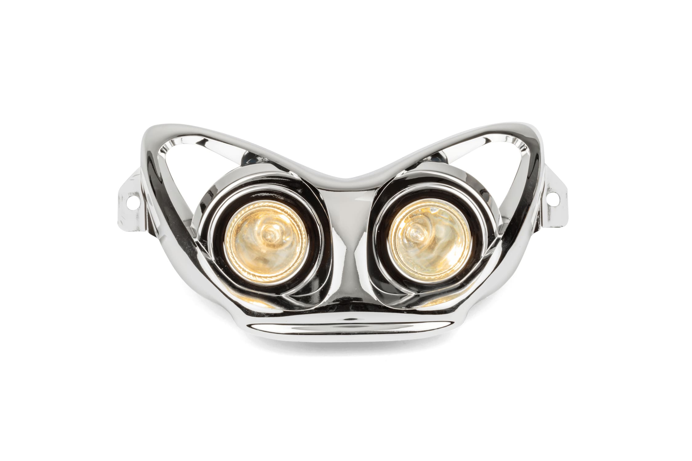 STR-600.01/CR Evolution Headlight, Yamaha Aerox / MBK Nitro, 2x P26s/12V, chrome CE approved