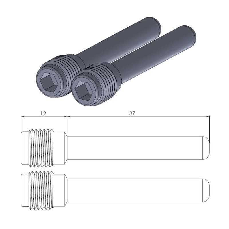 MMAST-17020389 Perno pastiglie freno Moto Master anteriore RM 125 / 250 1989 à 1995