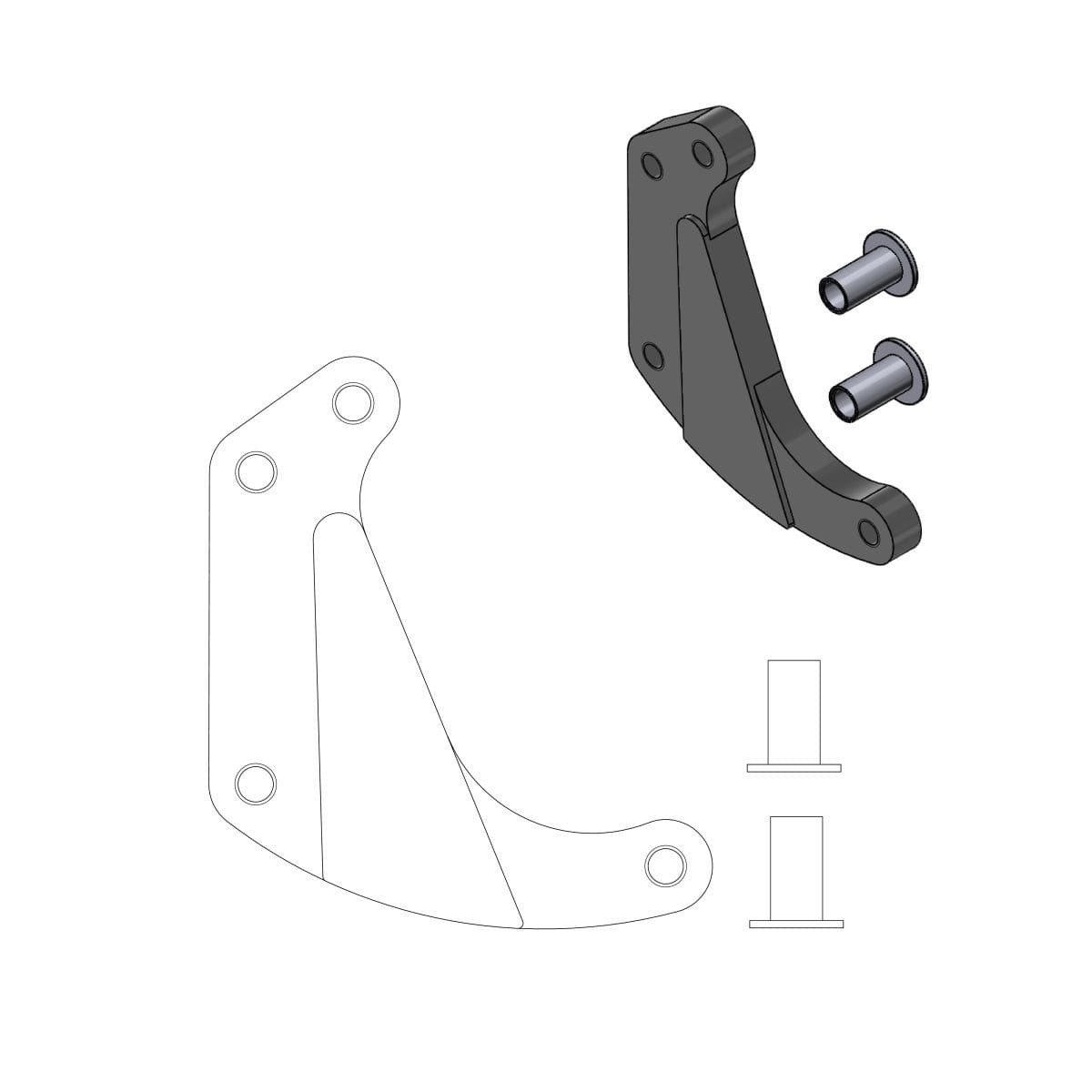 MMAST-17040355 Supporto pinza freno Moto Master Supermoto Racing Husqvarna SM 610