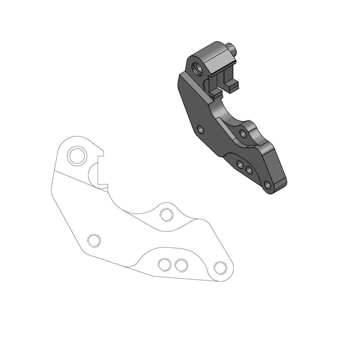 MMAST-17040405 Supporto pinza freno Moto Master 298mm YZ / YZF dopo 2007