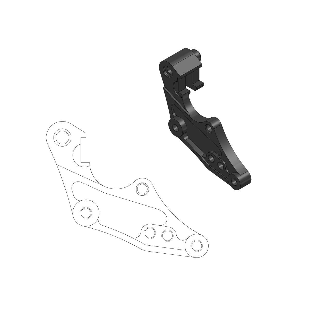 MMAST-17040408 Supporto pinza freno Moto Master 298mm CR / CRF 2004 - 2014