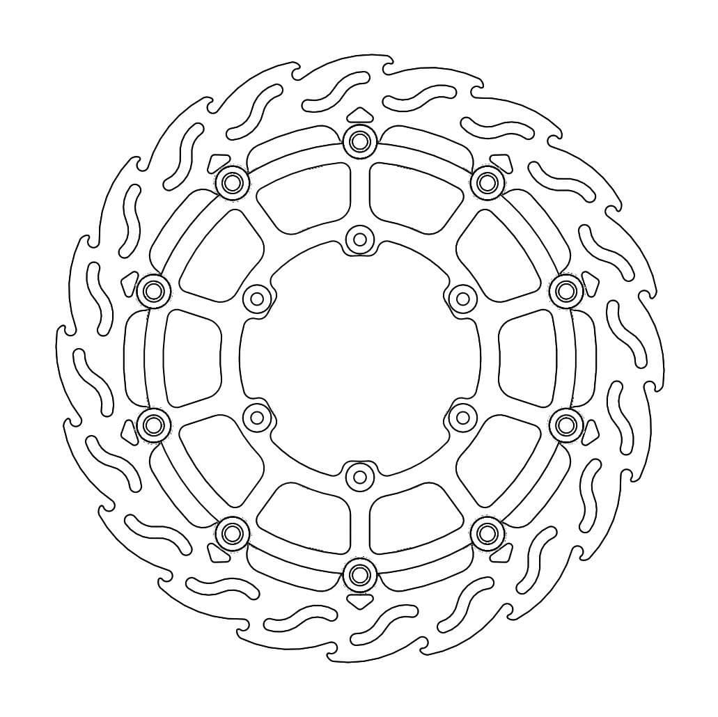 MMAST-17102535 Disco freno flottante Moto Master Flame Supermoto Racing 320mm nero GasGas / Rieju