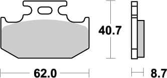 MMAST-17211863 Rear brake pads Moto Master Nitro KX 125 / 250 1989 à 1994