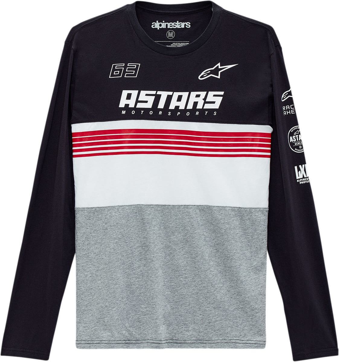 ALP303020862 T-shirt manica lunga Alpinestars Turbo nero/grigio screziato XL