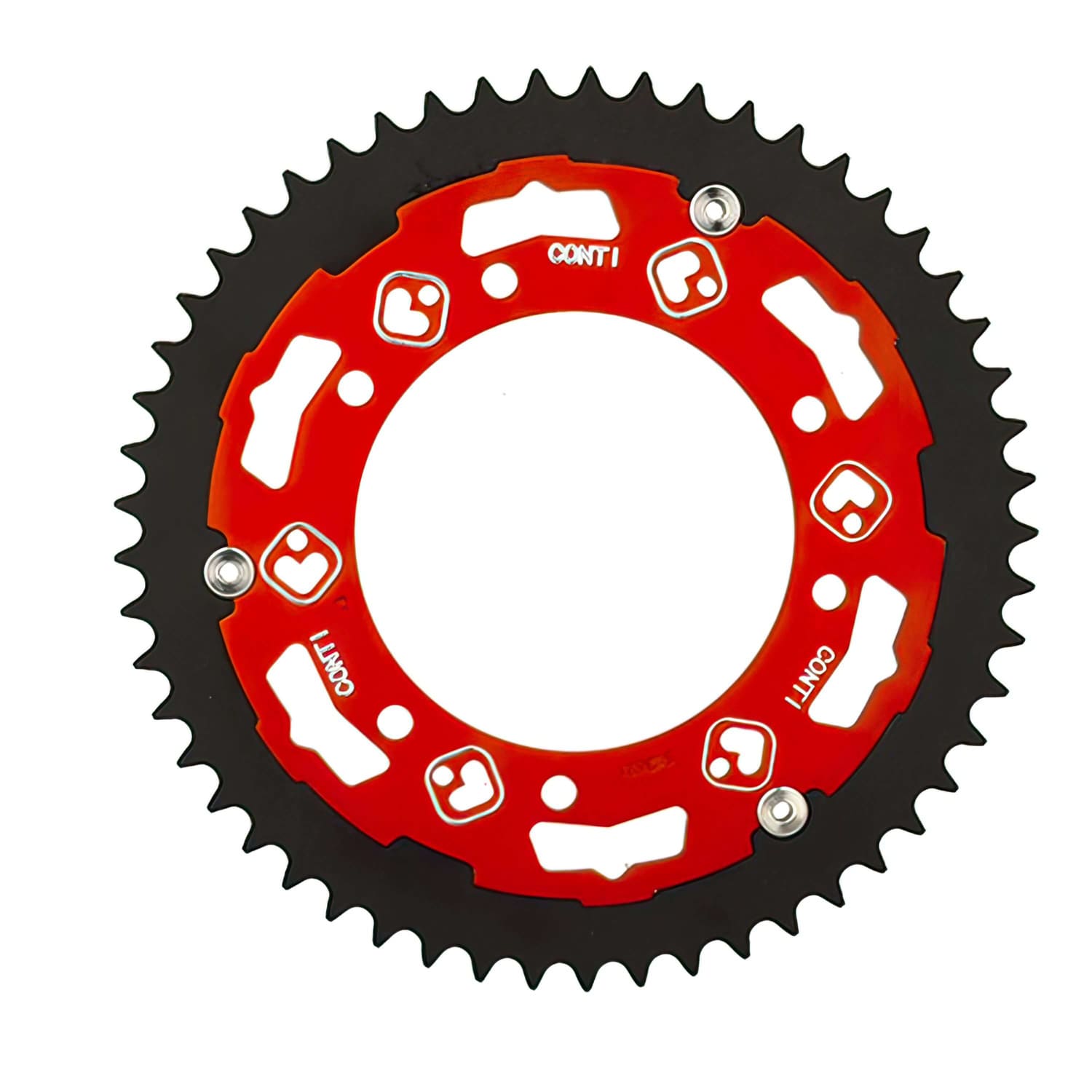 CGN513621 Red bi-metal chainring 53 teeth - 420 Conti CHR Rieju MRT