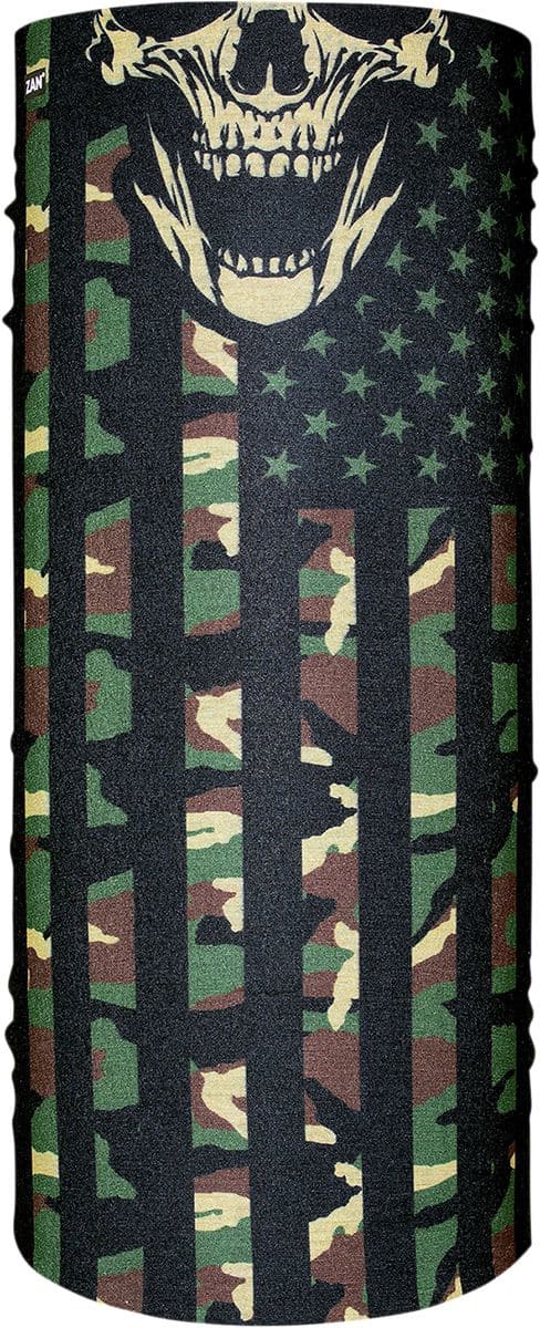 ZAN25020260 Motley Tube Zanheadgear Polyester Woodland Camo Flag Neck Tube