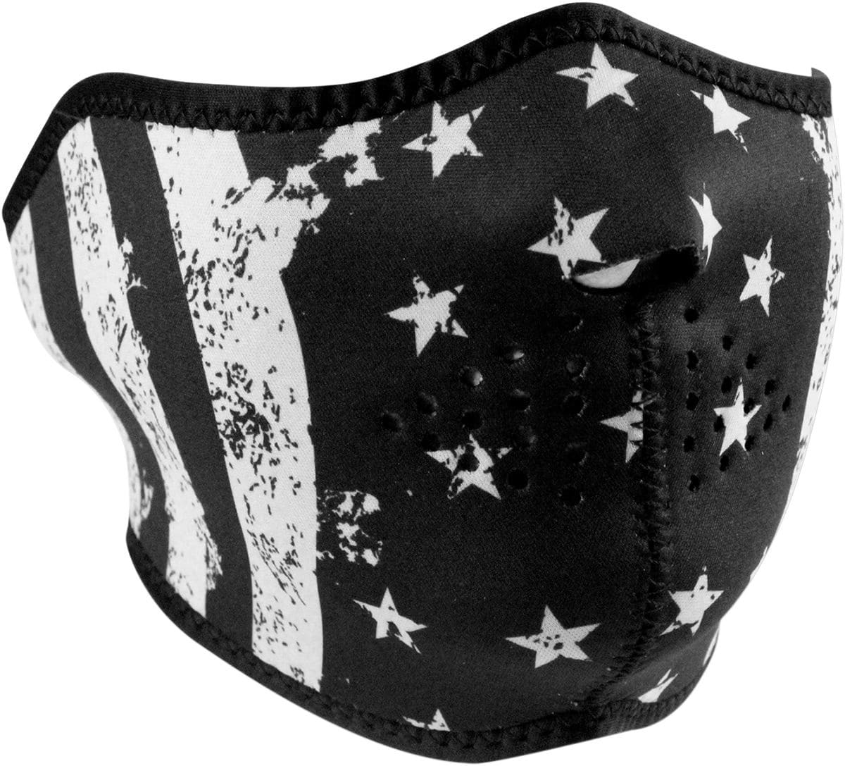 ZAN25030279 Mezza Mascherina neoprene Zanheadgear Black/White Flag