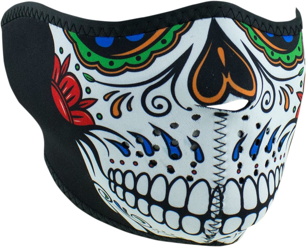 ZAN25030283 Mezza Mascherina neoprene Zanheadgear Muerte Skull