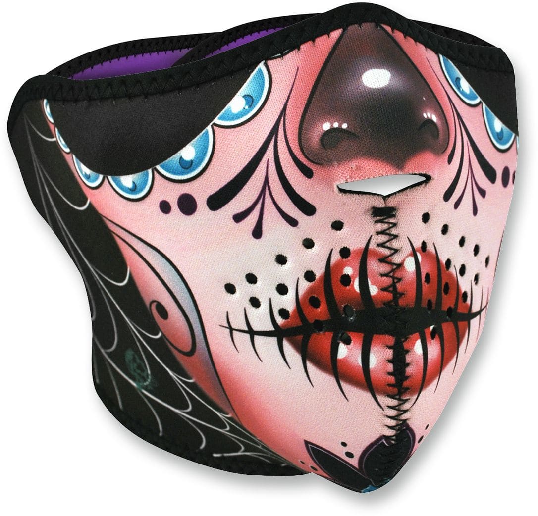 ZAN25040410 Mezza Mascherina neoprene Zanheadgear Sugar Skull