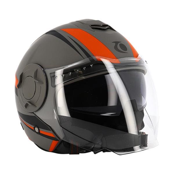 CGN515415 Casco jet Trendy T-406 Hopis grigio/rosso/nero opaco XXL