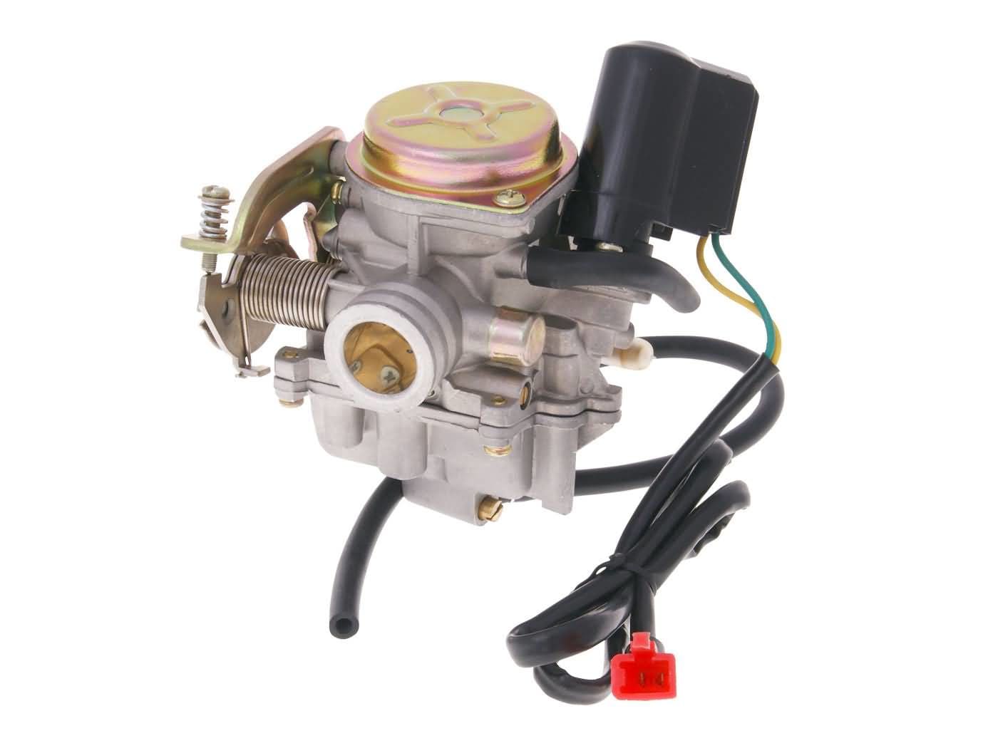 OE-GY6BT15473 GY6 Carburetor with Metal Cover, 50cc (139QMB/QMA)