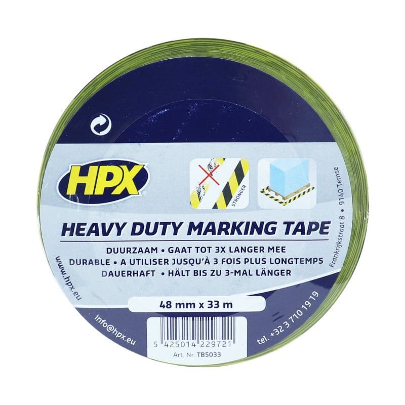 HPX-182771 Nastro segnaletico (adesivo) forte 48mm x 33m nero/giallo