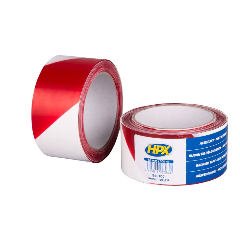 HPX-182772 Nastro segnaletico 50mm x 100m bianco / rosso