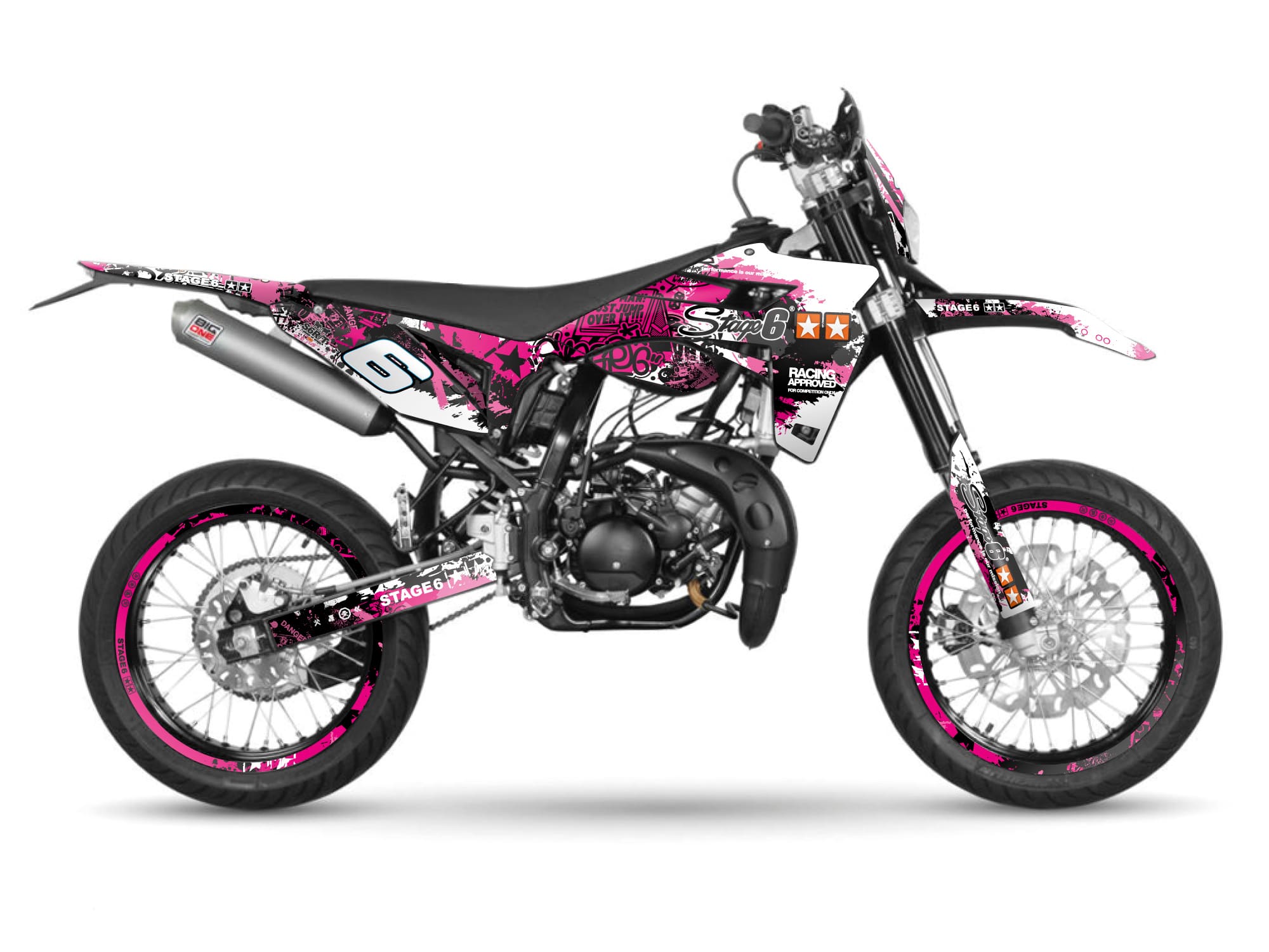 S6-058806/PK Kit deco Stage6 pink - black Sherco SM 50