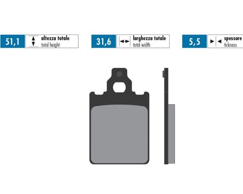 P174.0025 Pastiglie freno Polini Original Piaggio Quartz / Skipper