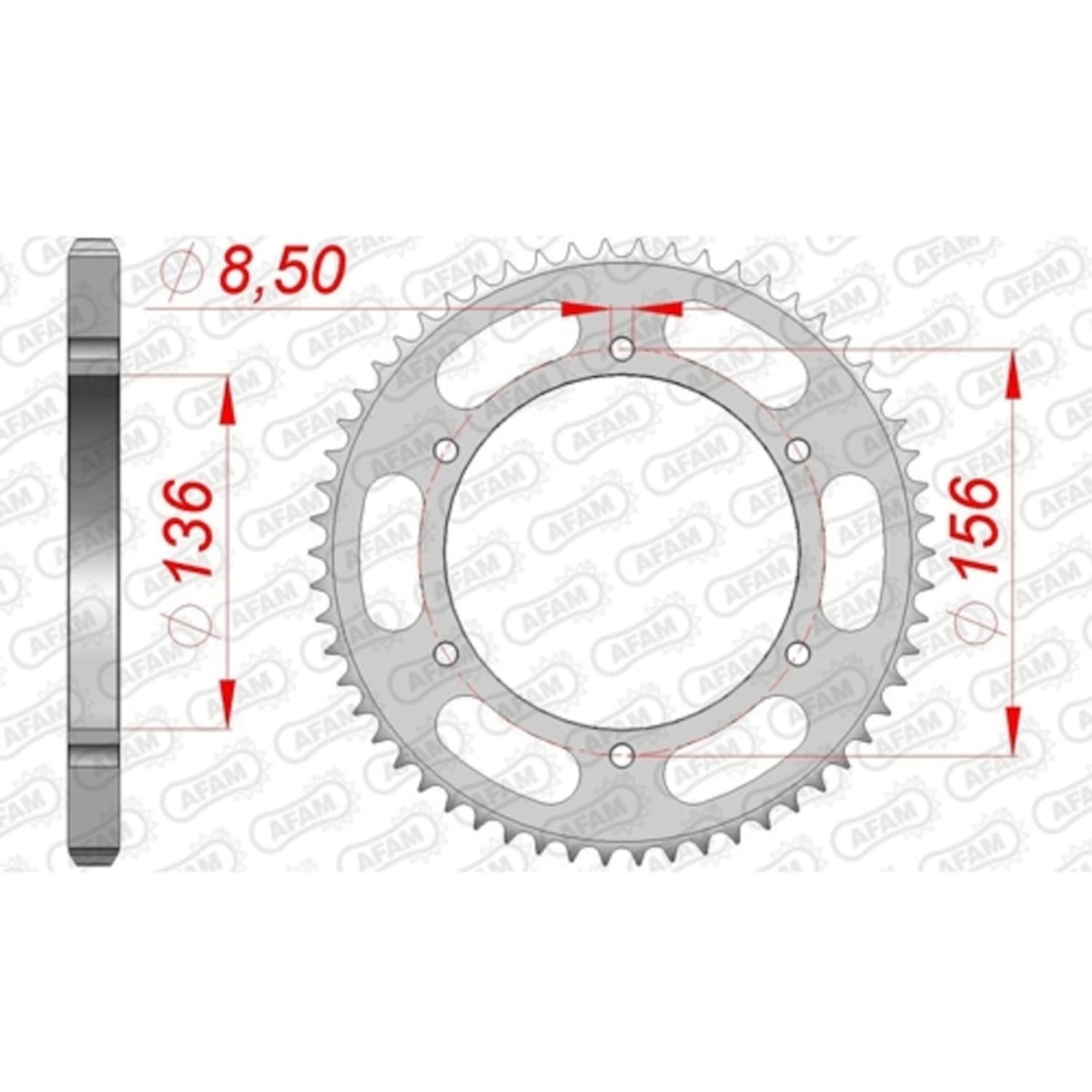 AFAM53104-58 Steel crown 58 teeth - 428 AFAM Fantic Caballero