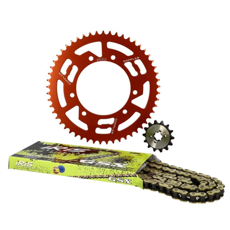 CGN491214 Red aluminum chain kit 14x53 - 420 Doppler Derbi Senda X-treme