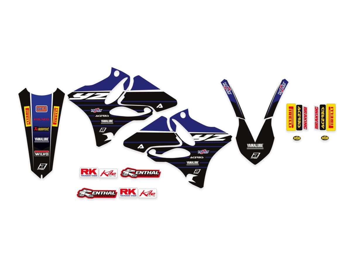 BB-43026538 Kit deco carena Blackbird Replica team Yamaha Factory 2020 YZ 125 / 250 2002-2014