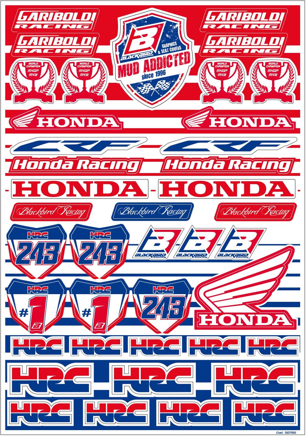 BB-43201996 Blackbird Honda Gariboldi sticker set