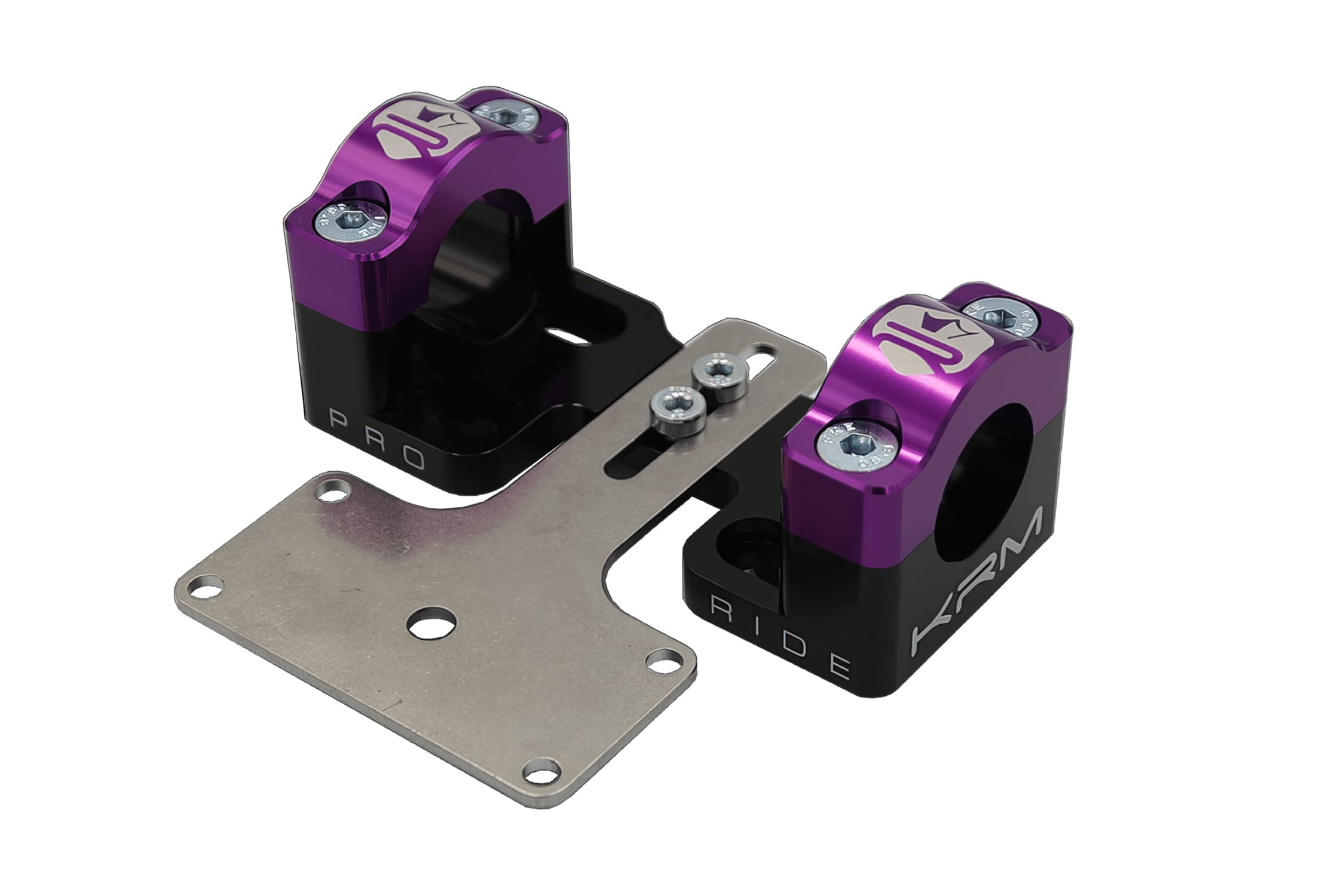 KR462F Fascette manubrio 28mm con supporto contachilometri KRM nero / viola